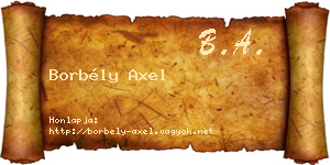 Borbély Axel névjegykártya