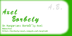 axel borbely business card